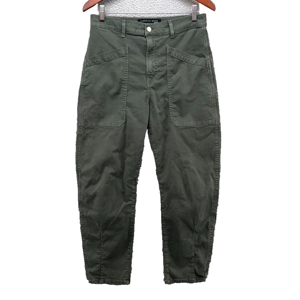 Veronica‎ Beard Charlie Barrel Leg High Rise Cargo Pants Womens 30 10 Green